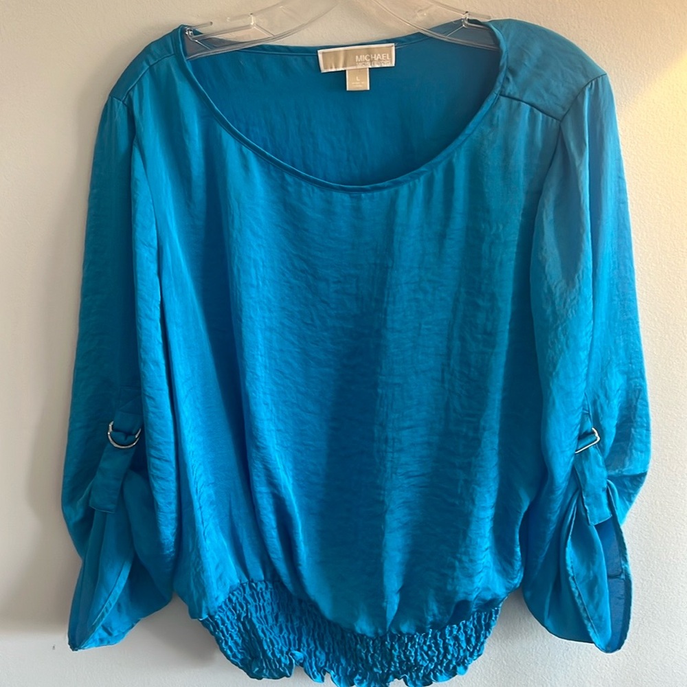 Michael Kors- Three quarter sleeve Blouse -blue size Large
